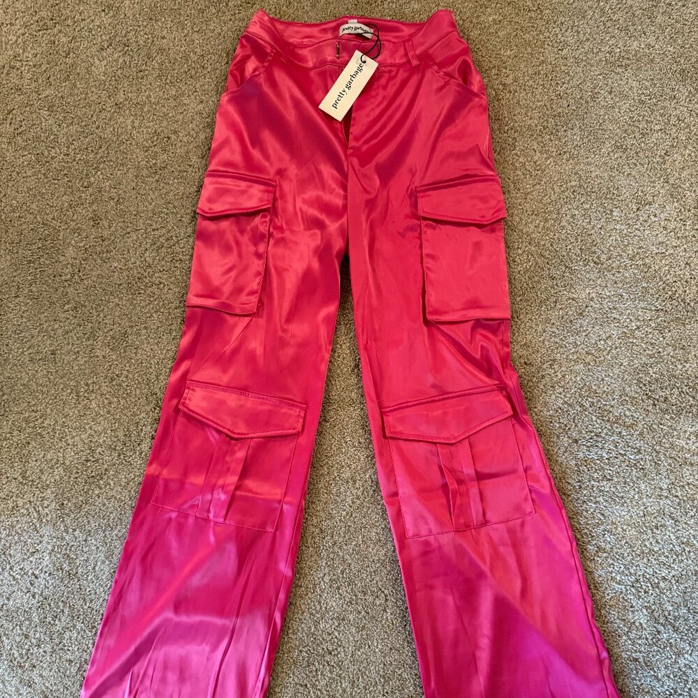 NEW With Tags Satin Cargo Pants